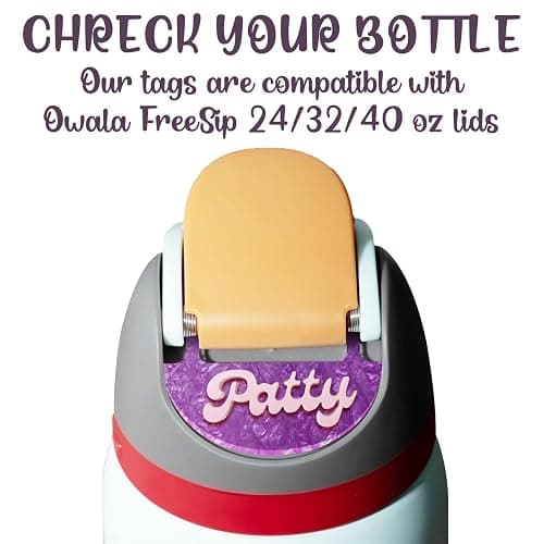 Personalized 3D Name Plate Compatible with Owala Water Bottle 24oz 32oz 40oz | 80 Color Options, 12 Font Options | Custom Name Plate Freesip Topper thumbnail 4
