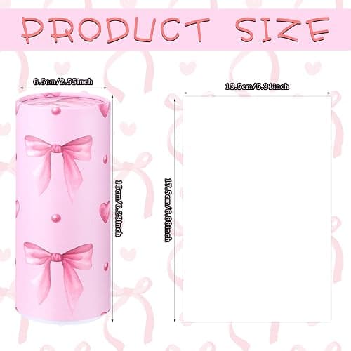 Yoande 4 Pack Car Tissue Holder with Facial Tissues Travel Tissue Tubes Box Round Cylinder Container for Car Cup Holder Home Bathroom Office Wedding Gifts Decor(Pink Bow) thumbnail 2
