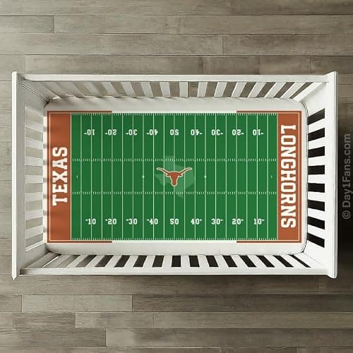 STADIUMSHEETS Day1Fans Officially-Licensed Fitted Crib Sheet (Texas Longhorns) - Image 1