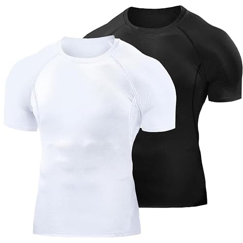 Towintec Men's Compression Shirts Workout Sports Short Sleeve Running Tops Cool Dry Tight T-Shirt Baselayer Gym Undershirts - Image 1
