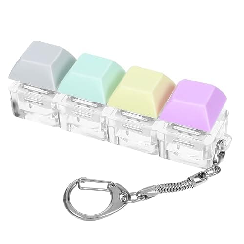 Mabor Keyboard Fidget Clicker Keyboard Fidget Keychain of 4 Colors Decompression Button Stress Relief Gifts for Adult to Relief Stress Pass Time - Image 1