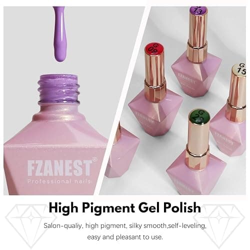 FZANEST 72pcs Gel Nail Polish Set, Hema-free Tpo-free 68 Bright Summer Candy Colors With Top Base Coat Builder Gel Soak Off Nail Salon Kit thumbnail 4