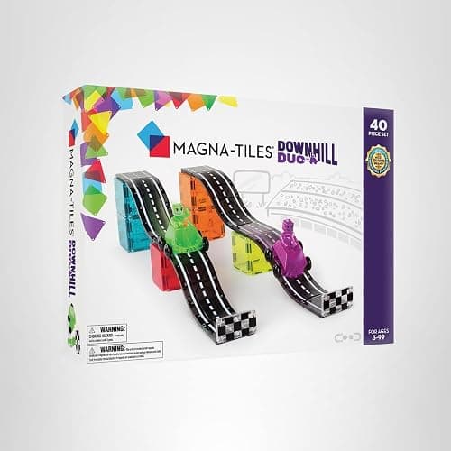MAGNA-TILES Downhill Duo 40-Piece Magnetic Construction Set, The Original Magnetic Building Brand thumbnail 8