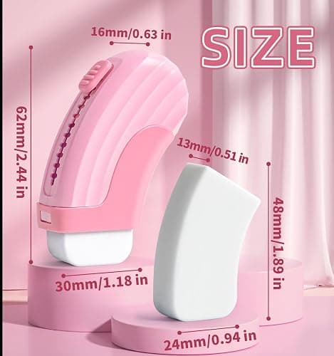 Pindda 4+1 Pack Rubber Erasers Sliding Retractable Eraser - Pink | Large White Erasers with 4 Refill Eraser for School Office Home Supplies Art Drawing, Push Pull Pencil Erasers for Kids Teens thumbnail 2