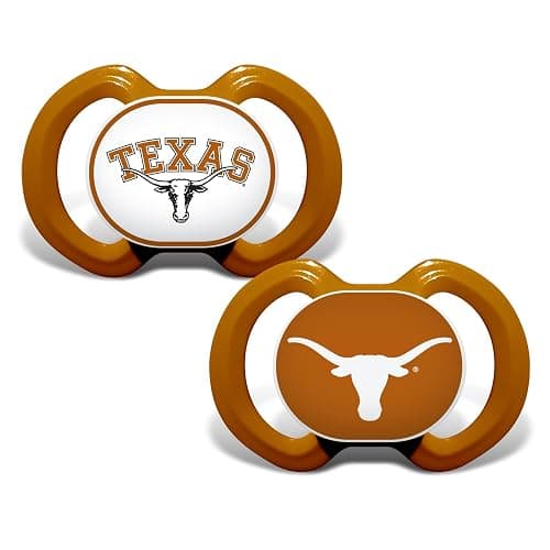 Baby Fanatic Infant Pacifier 2-Pack - NCAA Texas Longhorns, Officially Licensed, Silicone Nipple - Image 1
