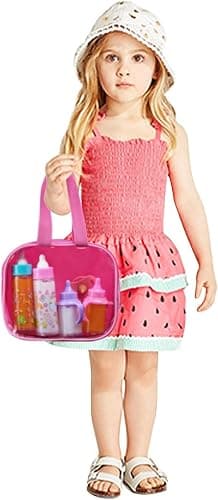fash n kolor® My Sweet Baby Disappearing Doll Feeding Set, Baby Care 6 Piece Doll Feeding Set - for Toy Stroller | 2 Milk & Juice Bottles with 2 Toy Pacifier for Baby Dolls - Kids Gift Set thumbnail 5