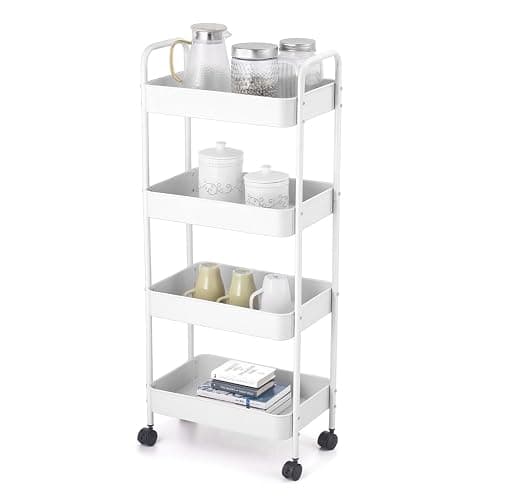 URBNLIVING Shelf Plastic Slim Storage Trolley Cart Castor Wheels Kitchen Organiser - Image 1