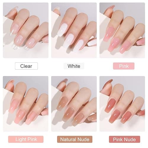 GAOY Poly Gel Nail Kit with U V Light, 6 Pcs Builder Gel Extension Kit for Beginners with Everything Nail Art DIY at Home thumbnail 4