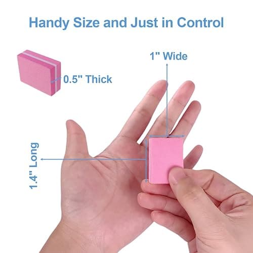 Nail Buffers (50 Pack), Mini Buffer Block Nail File for Acrylic Nails and Natural Nails, 100/180 Grit Nail Buffer Block Bulk Buffing Blocks for Nail Buff Professional Manicure File Blocks Set Pink - 50 Pcs Mini Pink/White thumbnail 6