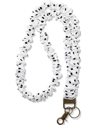 Geyoga Scrunchie Teacher Lanyard for ID Badge, Stretchy Neck Key Lanyards for Women Men, Long Lanyard for Back to School Gift - Image 1