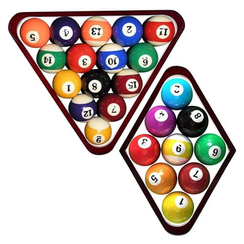 OwnMy Set of 2 Wooden Billiard Ball Rack Set, Vintage Solid Wood Billiard 8-Ball Triangle Rack & 9-Ball Diamond Rack Table Pool Ball Racks thumbnail 7
