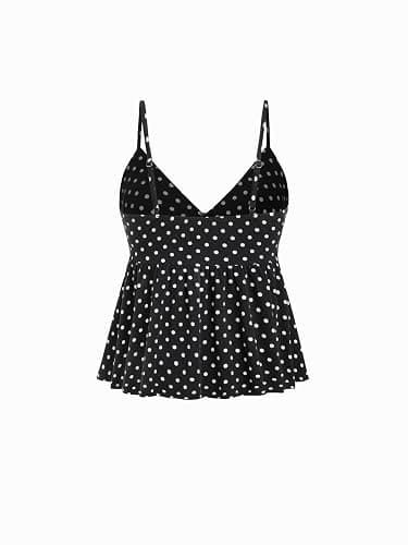 CIDER Polka Dot Babydoll Tops for Women Cute V Neck Sleeveless Going Out Tops Flowy Crop Tank Top Summer Outfits Y2K thumbnail 5
