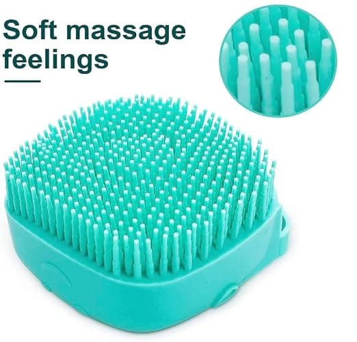 Pet Bath Massage Brush Puppy Dog Cat Grooming Cleaning Soft (Blue) thumbnail 7