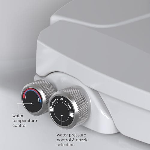 Brondell Bidet Toilet Seat, Non-Electric Swash Ecoseat, Fits Elongated Toilets, White - Dual Temperature, Dual Nozzle System - Bidet with Easy Installation thumbnail 6
