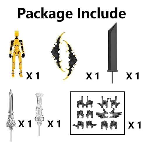 (Assembly Completed) T13 Action Figure Set, Titan 13 Robot Dummy 3D Printed robo 13 Action Figure Articulated, Lucky 13 Gift for Collectors Desktop Decorations (Golden) thumbnail 3