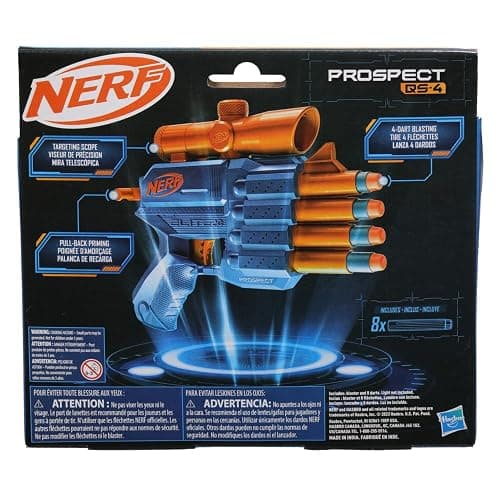 Nerf Elite 2.0 Prospect QS-4 Blaster, 8 Official Nerf Elite Darts, 4-Dart Blasting, Nonremovable Targeting Scope, Pull-Back Priming thumbnail 5