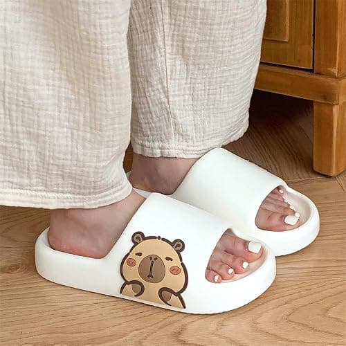 XUNBAI Men's and Women's Capybara Slides,Cute Capybara Slippers for Indoor Outdoor,Non Slip Quick Drying Shower Shoes,Comfort Cloud Slides Sandals thumbnail 5