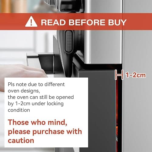 Mom's Choice Gold Awards Winner - EUDEMON 1 Pack Childproof Oven Door Lock, Oven Front Lock Easy to Install & Heat-Resistant Material no Tools Need or Drill (Black)(ONLY for Flat Surface) thumbnail 2
