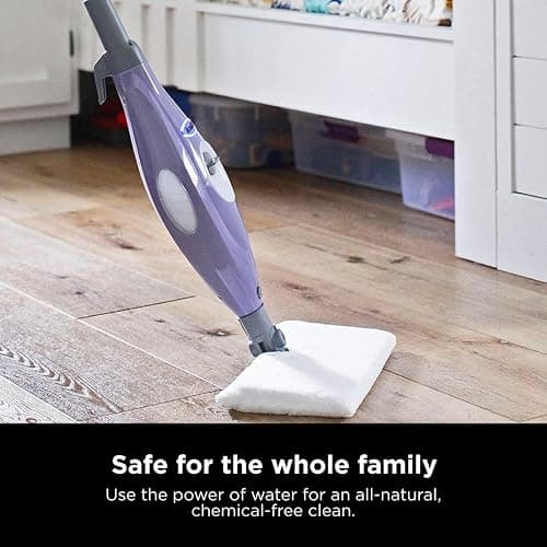 Shark Steam Pocket Mop with 2 Washable Double-sided Pads, Chemical-Free Cleaning, Swivel Steering, Lightweight, Steam Cleaner for sealed Hard Floors, Hardwood, Marble, Tile, Purple, S3501 - Steam Pocket Essentials thumbnail 7