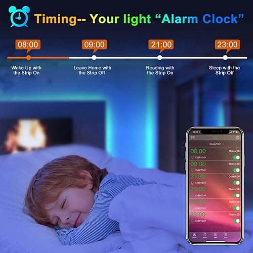 anso 100ft 50ft LED Strip Lights for Room TV PC Back Light Tape 5050 RGB Bluetooth APP USB (5m/16.4ft USB Set) thumbnail 6