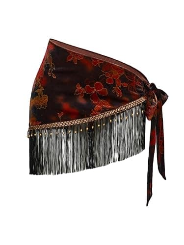 MakeMeChic Women's Wrap Fringe Skirt Beach Cover Up Low Waisted Tie Side Boho Swim Suit - Image 1