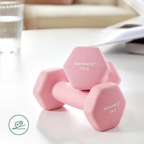 SONGMICS Weight Lifting Dumbbell Kit with Storage Stand, for Fitness, Vinyl Coated thumbnail 8