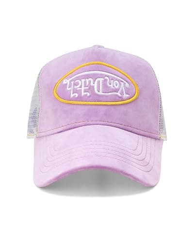 Von Dutch Unisex Velvet Trucker Hat, Curved Bill, Mesh Back, Snapback | Soft Texture Adds Standout Style and Attitude, Ventilated Panel Keeps It Lightweight, Structured Crown Holds Its Shape thumbnail 7