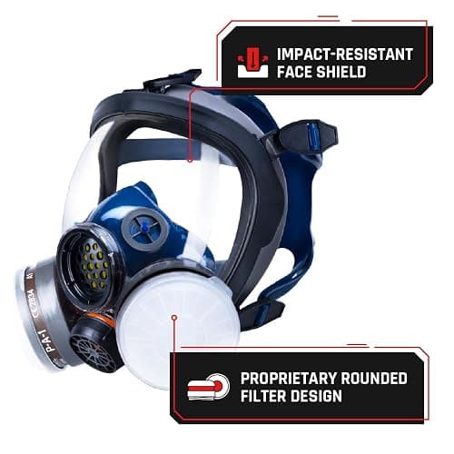 Parcil Distribution Gas Mask Survival Nuclear and Chemical Full Face Respirator - Organic Vapor & Particulate - CE Tested thumbnail 2