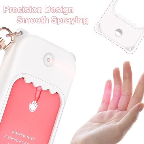 taessv Hand Sanitizer Spray Case for Touchland Silicone Touchland Case Keychain Cute Hand Sanitizer Spray Holder Compatible with Touchland Power Mist Gentle Mist Glow Mist, White thumbnail 6