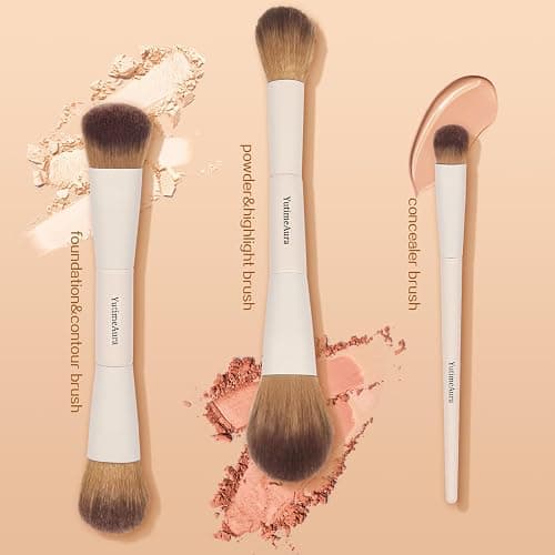 YutimeAura Makeup Brush Set 10pc, Dual-Ended Makeup Brushes For Bronzer, Contour, Eyeshadow, Blush, Concealer & Foundation Application thumbnail 4