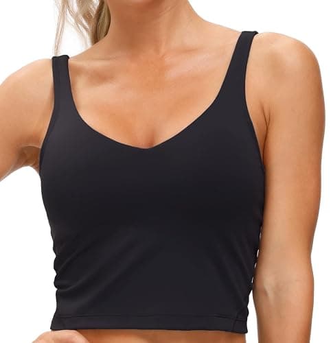 THE GYM PEOPLE Womens' Sports Bra Longline Wirefree Padded with Medium Support - Image 1