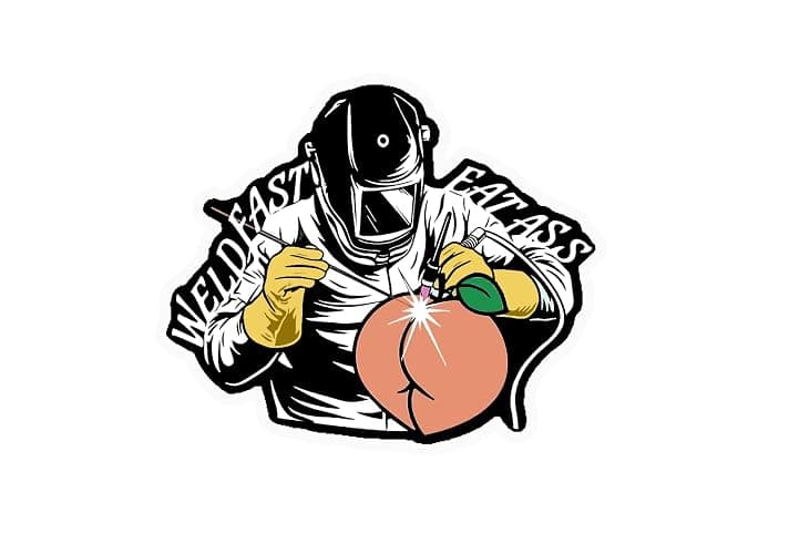 HTLiem Weld Fast Eat A** Waterproof Vinyl Sticker, Welder Sticker, Fitter, Blue Collar Decal, Funny Helmet Sticker for Men/Women, Hardhat Helmet Sticker, Tool Box Sticker - Image 1