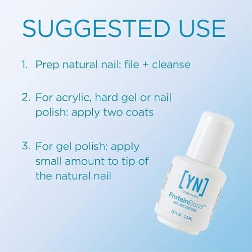 Young Nails Protein Bond - Non-Acidic Nail Primer, Enhanced Adhesion for Gel Polish & Acrylic, Nail Dehydrator, PH Bonder for Gel Nails, 0.5 oz thumbnail 3