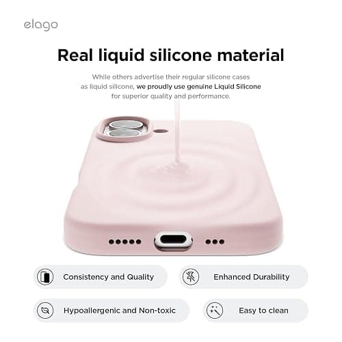 elago Compatible with iPhone 16 Case, Premium Liquid Silicone Case, Full Body Protective Cover, Shockproof, Slim Phone Case, Anti-Scratch Soft Microfiber Lining, 6.1 inch (Lovely Pink) thumbnail 3