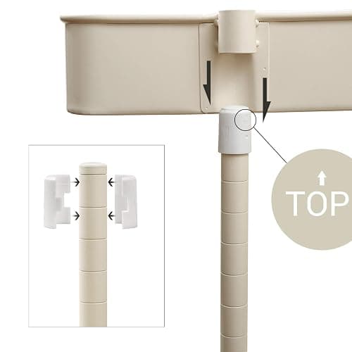 SONGMICS Chariot à 3 niveaux, Desserte, Étagère de rangement mobile, tablette réglable en hauteur, avec 2 freins, montage facile, pour salle de bain, cuisine, bureau, Blanc BSC60WT thumbnail 7