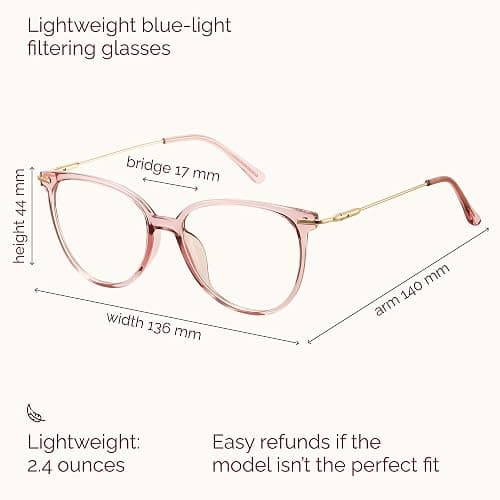 Gaoye Blue Light Blocking Glasses - Trending Round TR90 Frames, Metal Arms, UV400 Protection - Matching Soft Case thumbnail 3