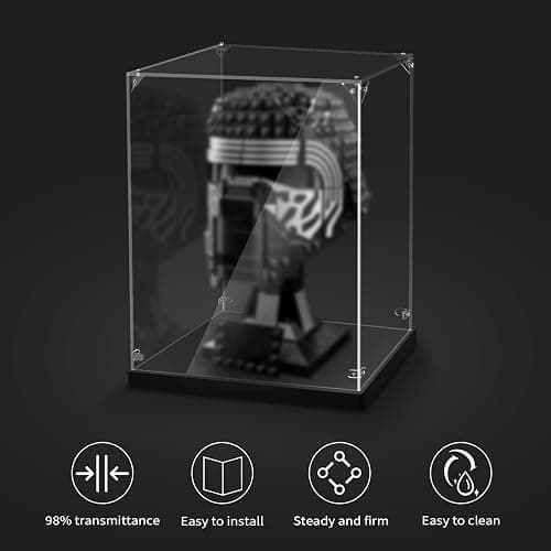 LILIKAKA Display Case for Lego Helmet, 7x7x9inches (18x18x23cm), Suitable for Lego 75304 76329 75408 75415 75328 75349 75429 76285 75350 75351 75327 76187 76182 76199 etc. thumbnail 4