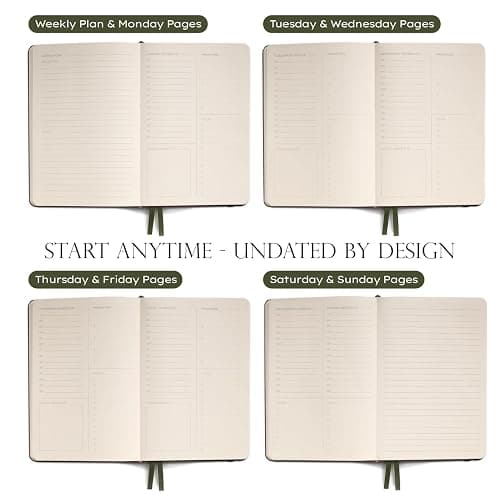 Anecdote Daily Planner w 2026-2027 Calendar, Start Anytime 26 Weeks Undated | 1 Page per Day | 8.5" x 5.2" | Hardcover To-Do List Organizer, Plan Your Success, Achieve Productivity Goals thumbnail 8
