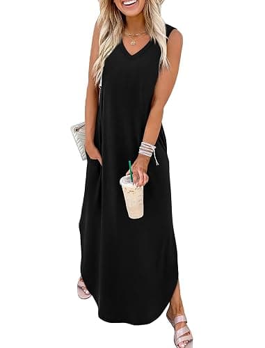 Sampeel Summer Dresses Maxi Dress Vacation Beach Sundresses 2025 with Pockets - Image 1
