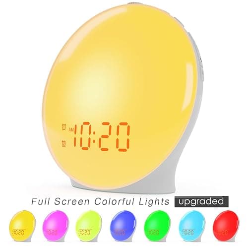 Wake Up Light Sunrise Alarm Clock for Kids, Heavy Sleepers, Bedroom, with Sunrise Simulation, Sleep Aid, Dual Alarms, FM Radio, Snooze, Nightlight, Daylight, 7 Colors, 7 Natural Sounds, Ideal for Gift thumbnail 2