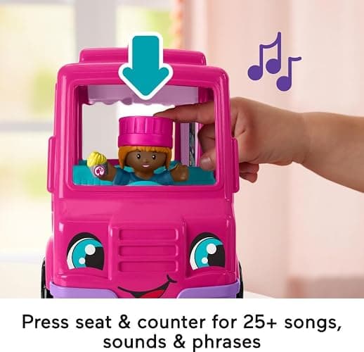 Fisher-Price Little People Barbie Toddler Toy Cupcake Truck Musical Playset with 9 Pieces for Pretend Play Kids Ages 18+ Months (Amazon Exclusive) thumbnail 4