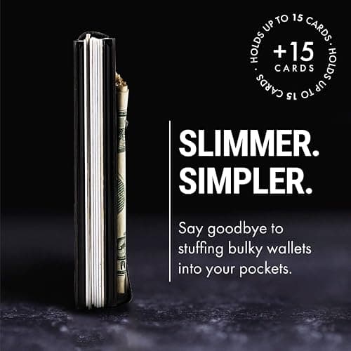 Mountain Voyage Co Minimalist Wallet for Men - Slim RFID I Scratch Resistant, Matte Black Credit Card Holder & Money Clip, Easily Removable Money & Cards, Mens Wallets thumbnail 2