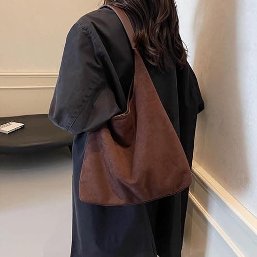 VOSTEVAS Suede Tote Shoulder Bags for Women Slouchy Hobo Bag Handbags Purse Ladies Office Tote Purses for Work Travel thumbnail 3