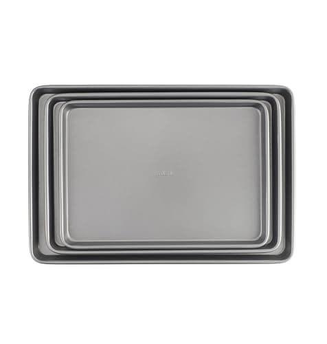GoodCook Everyday Nonstick Baking Sheet Set, 3 Pack Includes Small (13×9) Medium (15×1) and Large (17×11) Pans Carbon Steel Construction Cookie Sheets Bakeware Set, Gray thumbnail 9