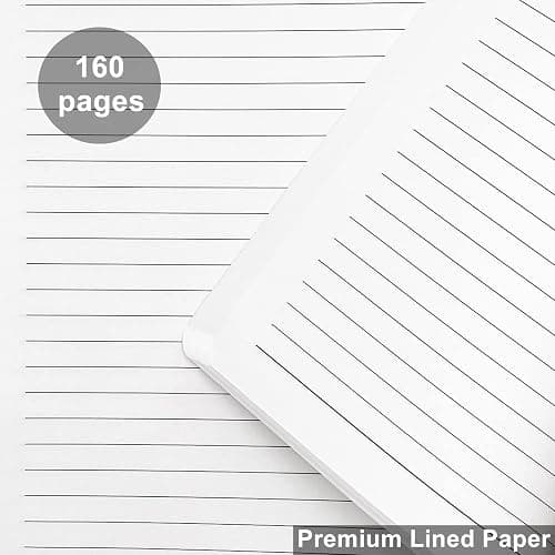 BGHEOUYV Notebook Journal, College Ruled Notebook Lined A5 160 Pages,Hard Cover Journals for Writing, Notebooks for Work Office School Women Men,5.7 inches x 8.4 inches(White) thumbnail 4