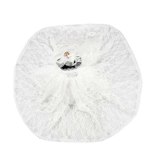 BARWA White Wedding Dress with Long Veil Evening Party Princess White Lace Gown Dress for 11.5 Inch Girl Doll thumbnail 7
