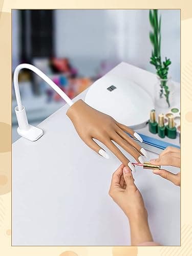 Practice Hand for Acrylic Nails, Nail Tips Never Fall Off Nail Hand Practice,Fingers Never Break Fake Nail Hand for Nail Practice,Flexible Movable Practice Nail Hand for Practicing Nail Supplies thumbnail 8