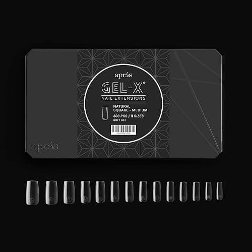 Aprés Gel-X® Natural Square Medium Tip Box | 500pc Gel-X Tips, 11 Sizes 00-9, Premium Quality thumbnail 2