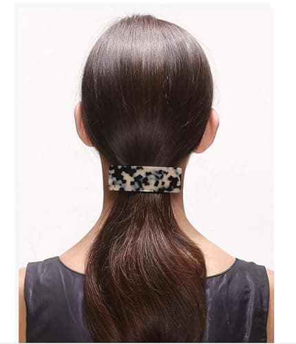 2 Pièces Grande Barrettes À Cheveux Chic, Rectangle Barettes Cheveux Pince À Cheveux, Automatique Barrette Cheveux Ecailles thumbnail 7
