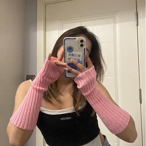 VTTDB Arm covers cute women kawaii japanese harajuku Y2k Arm Warmer for Girls Goth Gloves Fingerless Knitted Arm Sleeve thumbnail 4